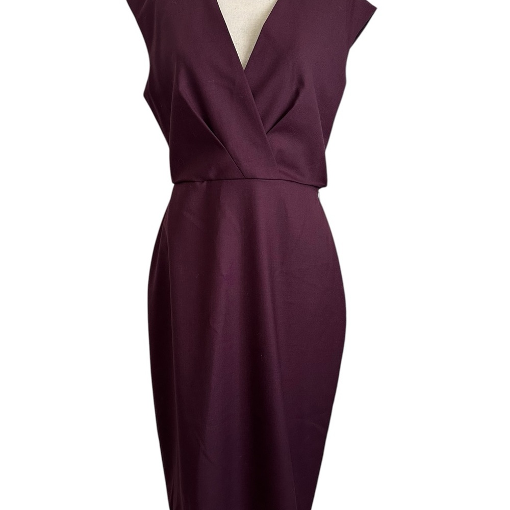 J. Crew Classic Burgundy Wool Sheath Dress Size 6 - Picture 3 of 15